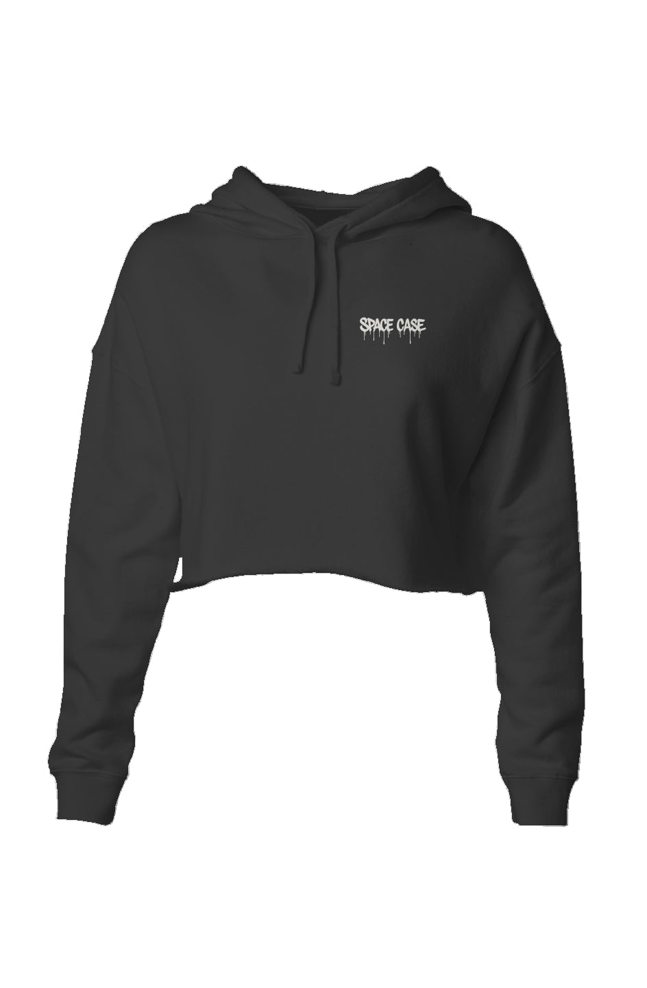 Paint Drip Crop Hoodie - Bone