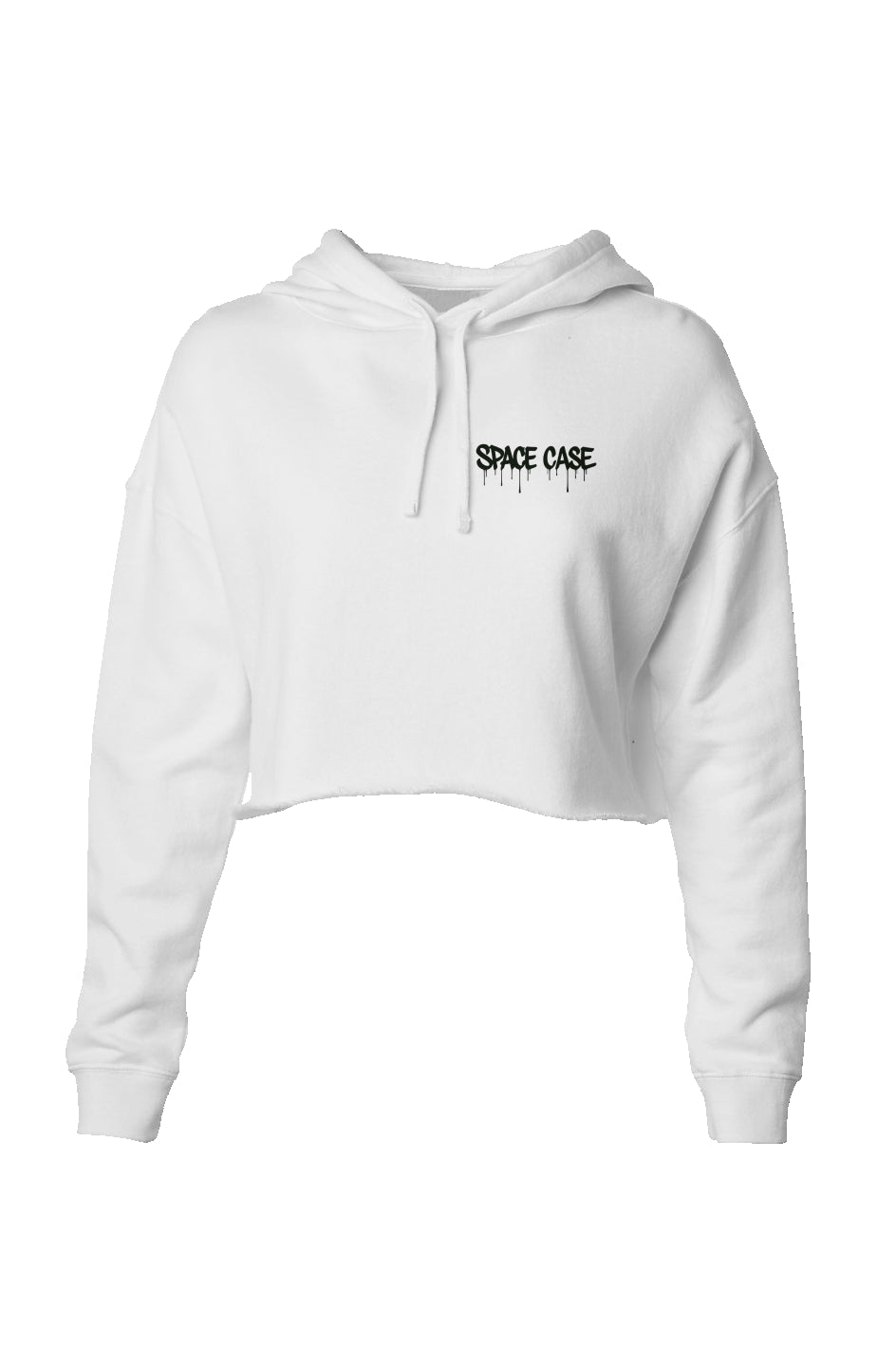 Paint Drip Crop Hoodie - Bone