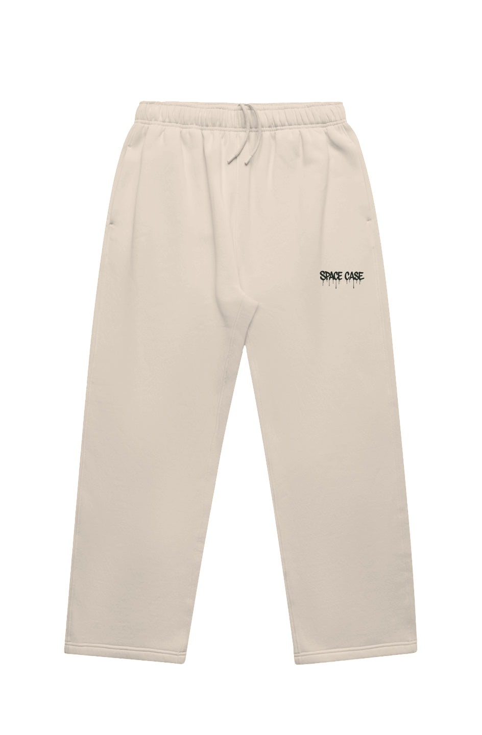 Paint Drip Cuffless Trackpants - Black
