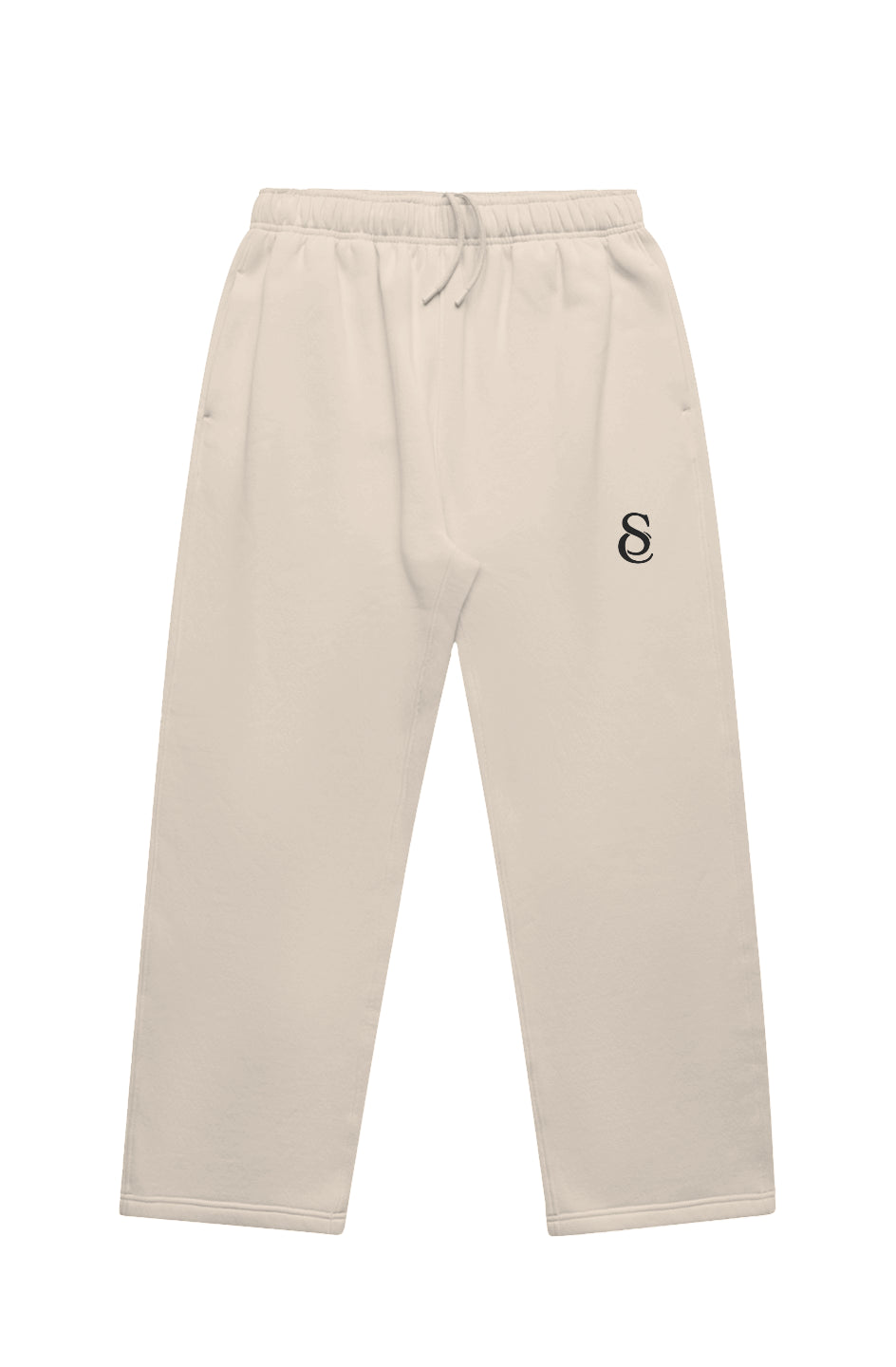 Embroidered Logo Cuffless Trackpants - Bone