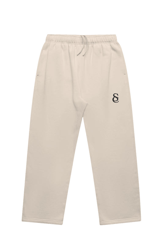 Embroidered Logo Cuffless Trackpants - Bone